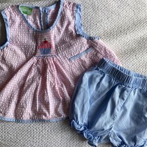 Classic Whimsy smocked birthday set